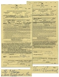 Two May 1960 Contracts Signed by Moe Howard, Who Signs One The 3 Stooges / by Moe Howard Pres. -- AGVA Contracts for Three Stooges Performances Each Measure 8.5 x 17, Very Good